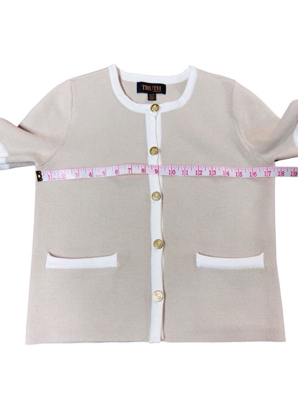 Truth Republic Tan Button Front Cardigan Sweater XS Petite - Picture 5 of 9